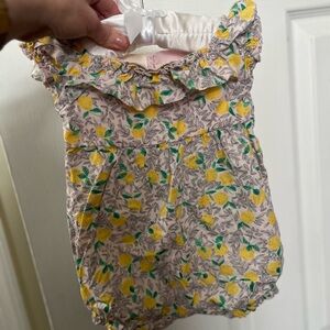 First Impressions Lemon Print Baby Romper, excellent condition